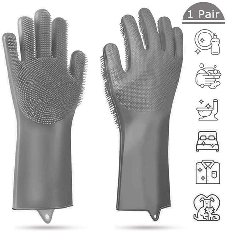 1Pair Gloves Kitchen Silicone Cleaning Gloves